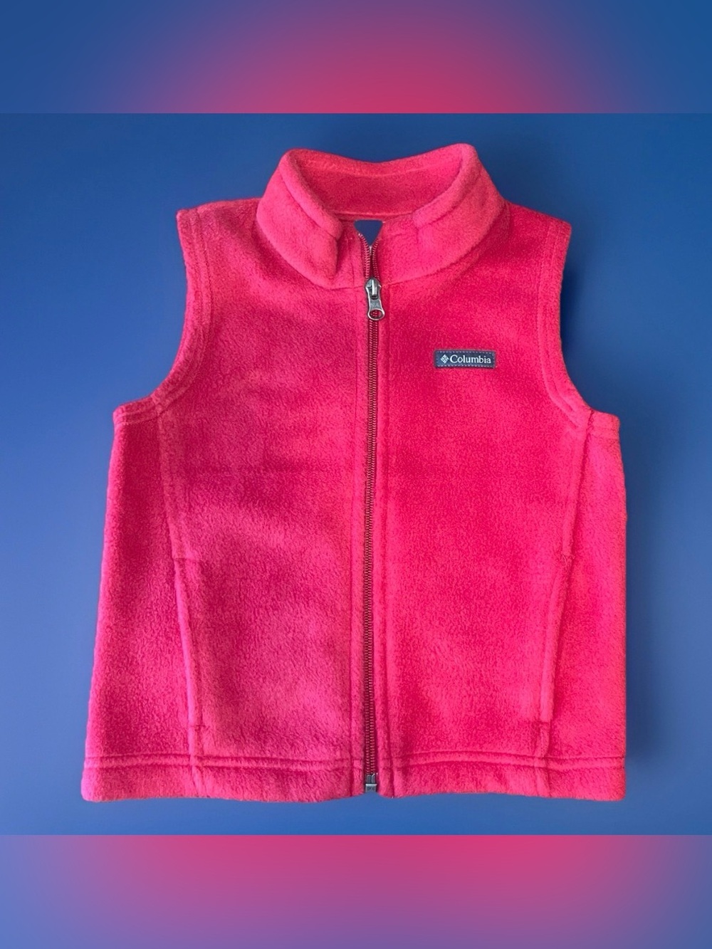 Columbia Steens Mountain Fleece Vest Toddler 3T Red Full Zip WD1433 Layer